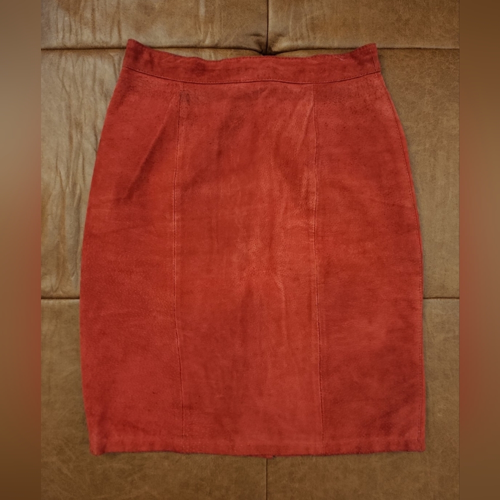 The Limited Red Suede Pencil Skirt